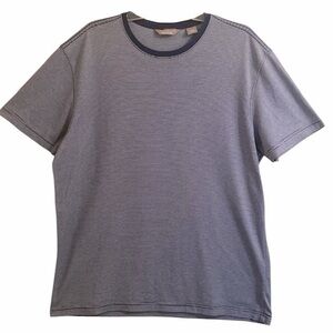 Daniel Cremieux Signature Collection Blue White Stripe Cotton T-Shirt Large